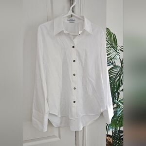 Reserved European Brand White Button-Up Shirt